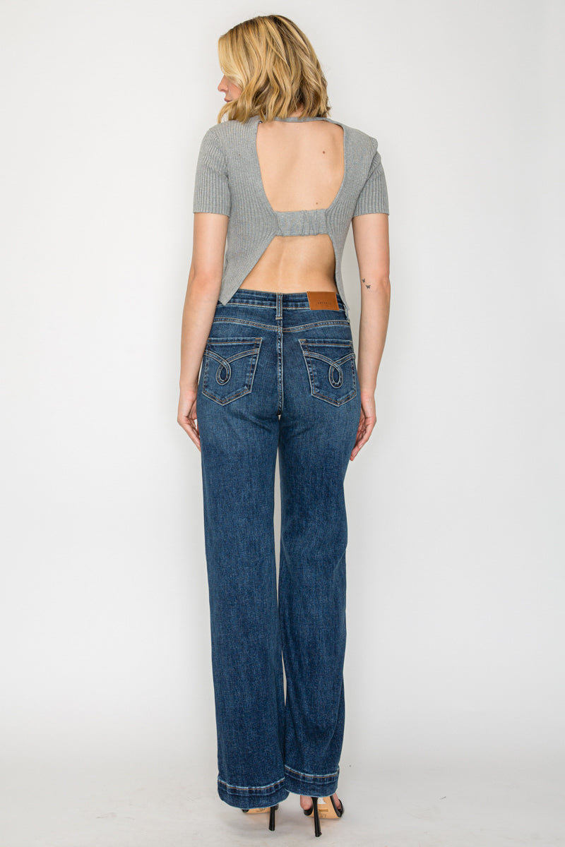 Josephine Tummy Control High Rise Relaxed Holly Flare Jeans by Artemis Vintage – product view 3