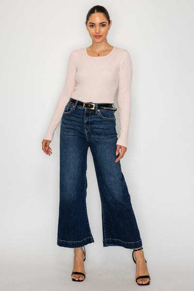 Camille High Rise Cropped Palazzo Jeans by Artemis Vintage – product view 8