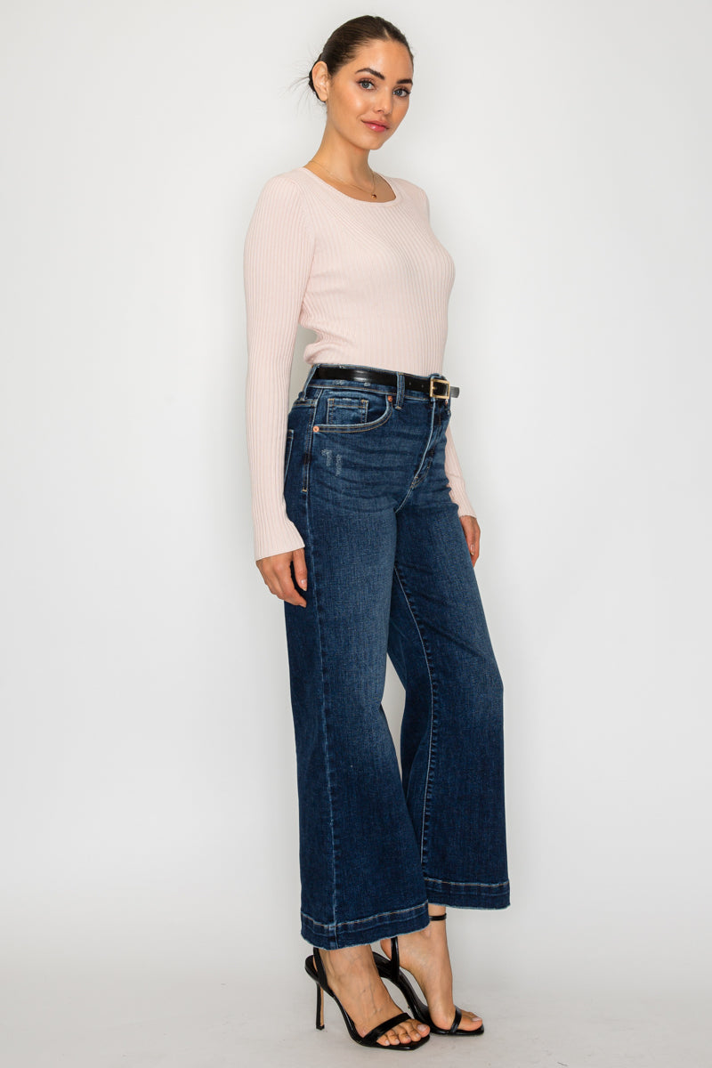 Camille High Rise Cropped Palazzo Jeans by Artemis Vintage – product view 9