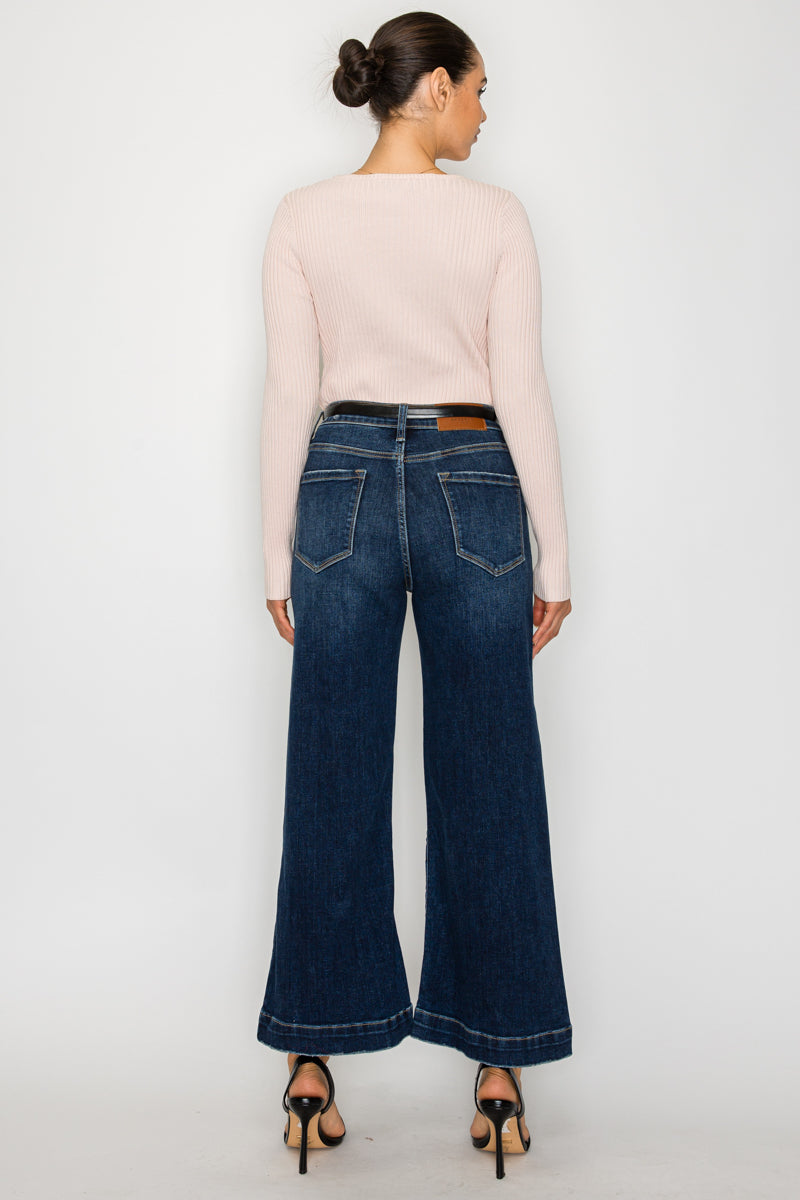 Camille High Rise Cropped Palazzo Jeans by Artemis Vintage – product view 10