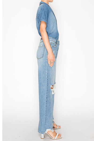 Jeans acampanados relajados de tiro alto Vivienne