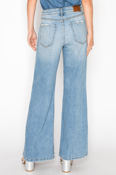 Jeans acampanados relajados de tiro alto Vivienne