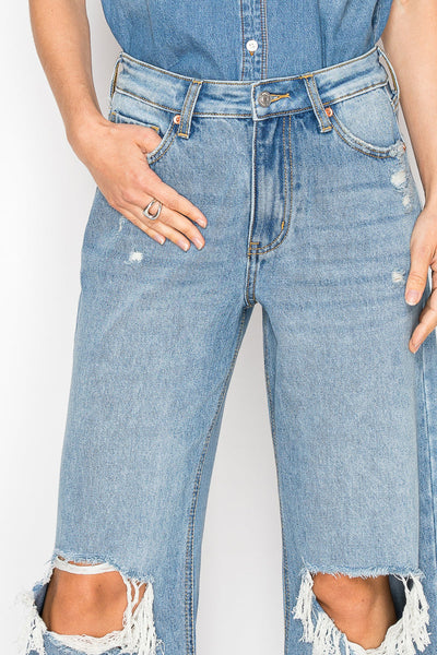 Jeans acampanados relajados de tiro alto Vivienne