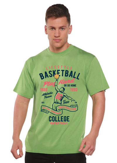 Life Style Basketball Men's Bamboo Viscose/Organic Cotton Short Sleeve Graphic T-Shirt by Spun Bamboo – product view 3