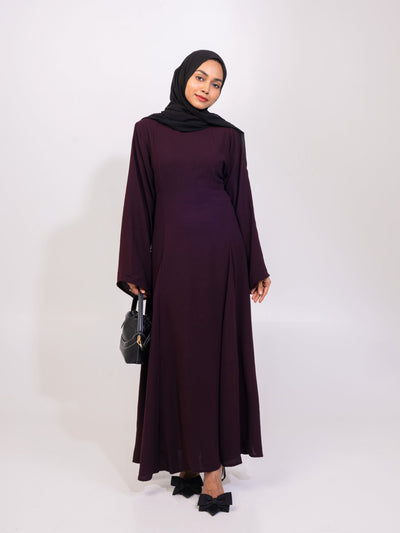 Aidah Tie-Back A-Line Dress — Wine, product view 3.