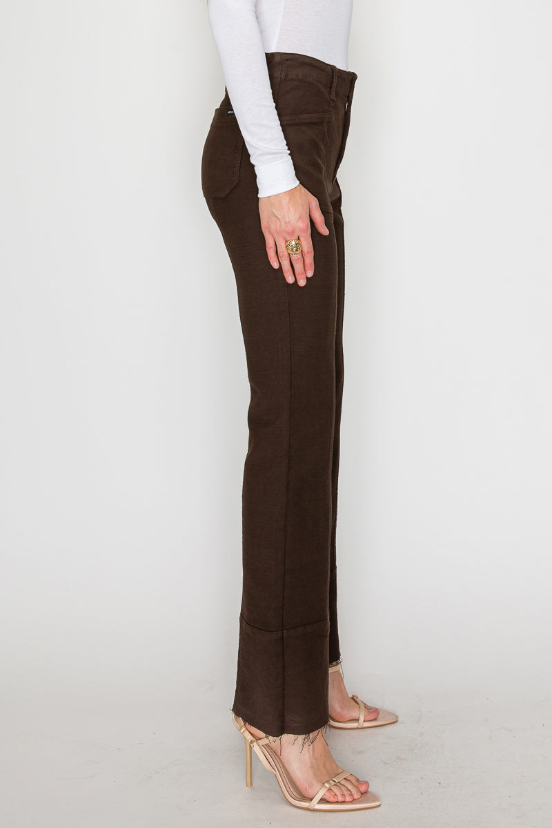 Women’s High Rise Bootcut Jeans – Brown Wash