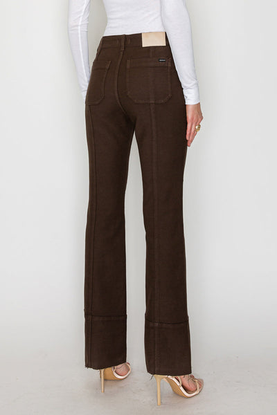 Women’s High Rise Bootcut Jeans – Brown Wash