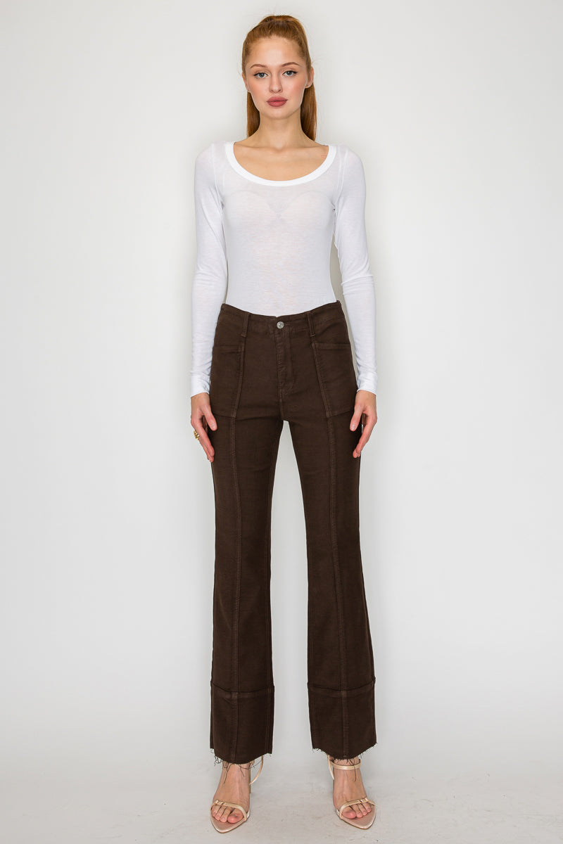 Women’s High Rise Bootcut Jeans – Brown Wash