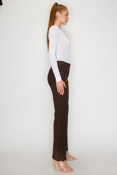 Women’s High Rise Bootcut Jeans – Brown Wash