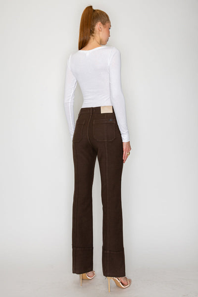 Women’s High Rise Bootcut Jeans – Brown Wash