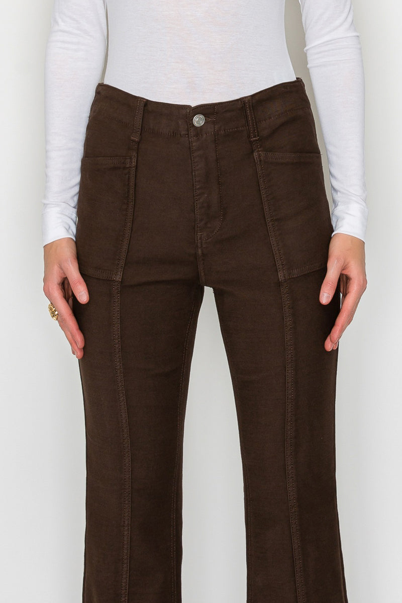 Women’s High Rise Bootcut Jeans – Brown Wash