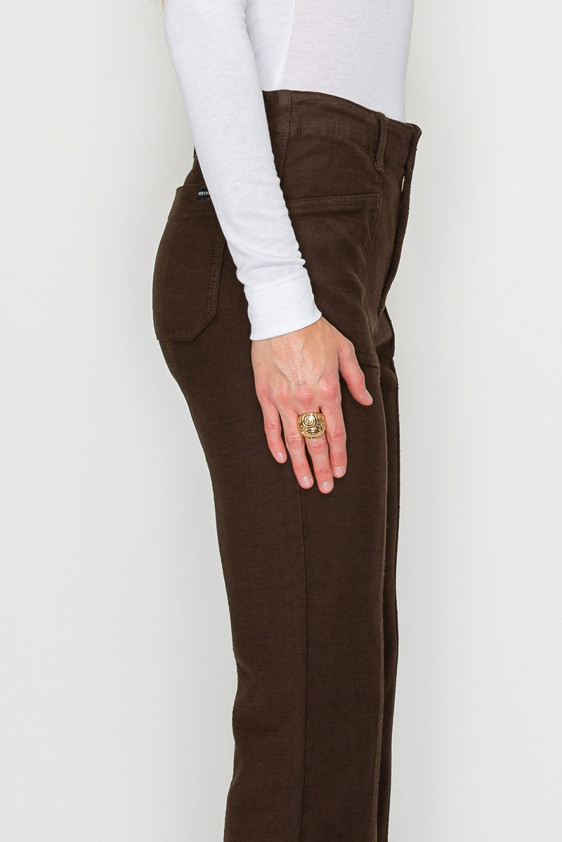 Women’s High Rise Bootcut Jeans – Brown Wash