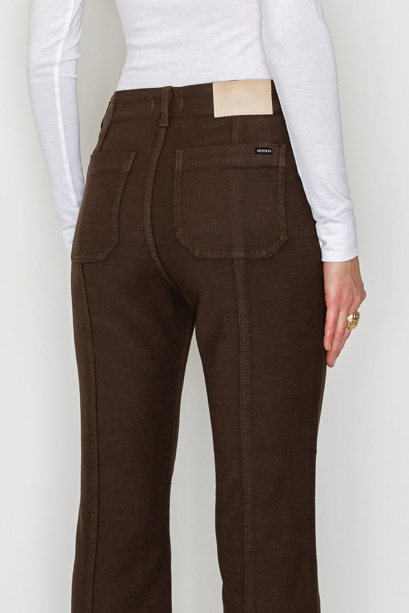 Women’s High Rise Bootcut Jeans – Brown Wash