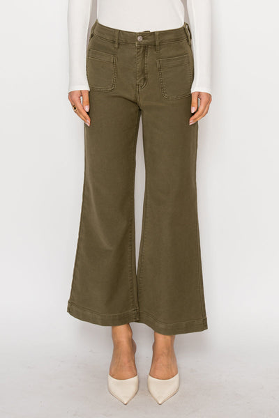Jeans palazzo capri Margot de tiro alto