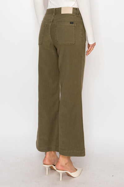 Jeans palazzo capri Margot de tiro alto