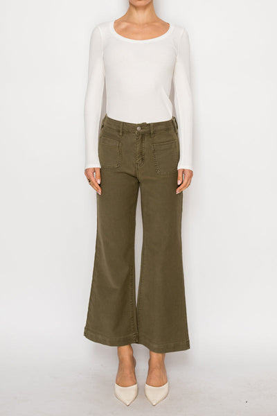 Jeans palazzo capri Margot de tiro alto