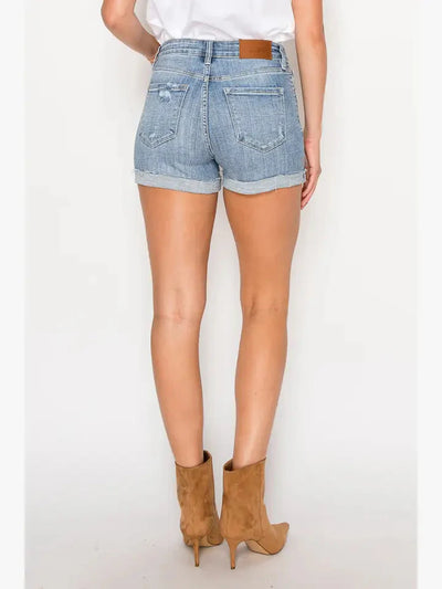 Kathy High Rise Cuffed Stretch Shorts