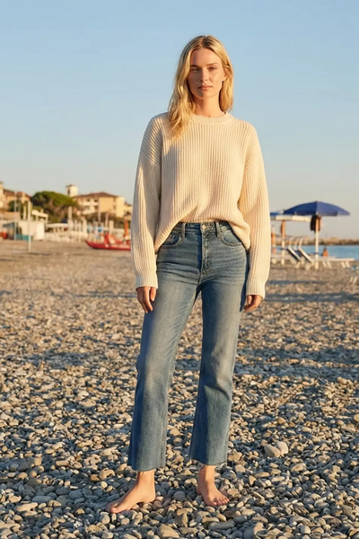 Tummy Control High Rise Straight with Single Cuff Jeans