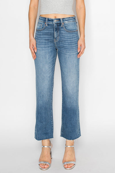 Tummy Control High Rise Straight with Single Cuff Jeans