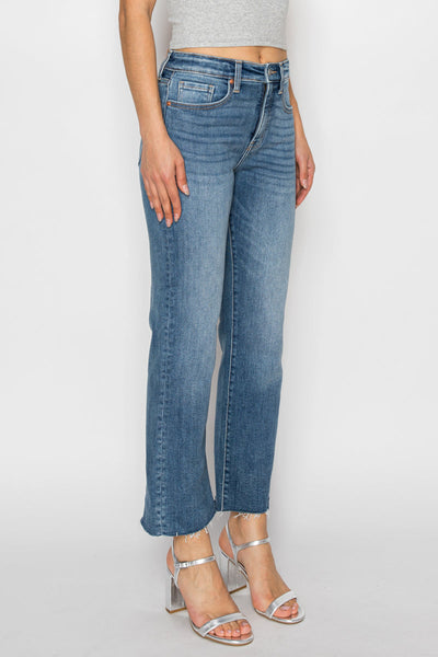 Tummy Control High Rise Straight with Single Cuff Jeans