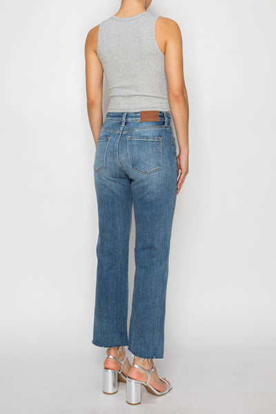 Tummy Control High Rise Straight with Single Cuff Jeans