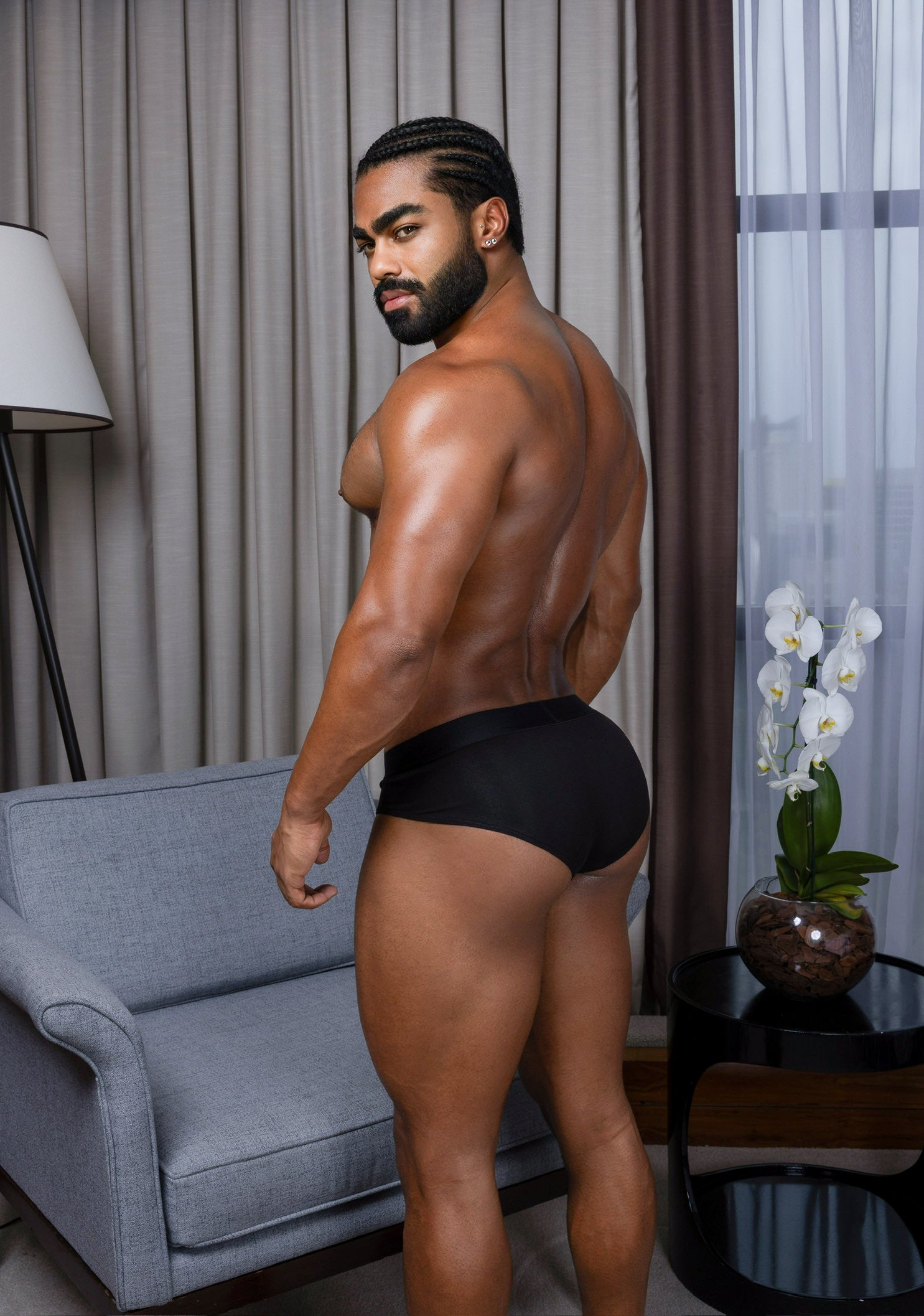 Men’s Black Four-Way Stretch Brief