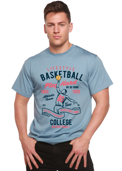 Life Style Basketball Men's Bamboo Viscose/Organic Cotton Short Sleeve Graphic T-Shirt by Spun Bamboo – product view 4