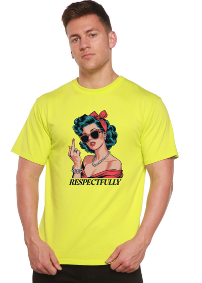 Respectfully Middle Finger Unisex Bamboo/Cotton Graphic T-Shirt by Spun Bamboo – product view 3