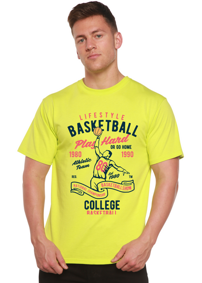 Life Style Basketball Men's Bamboo Viscose/Organic Cotton Short Sleeve Graphic T-Shirt by Spun Bamboo – product view 6