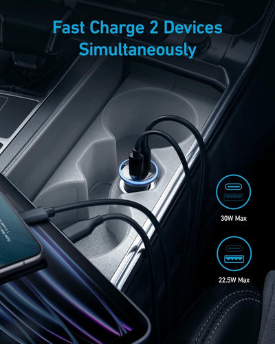 Anker 323 Dual-Port Fast Car Charger (52.5W)