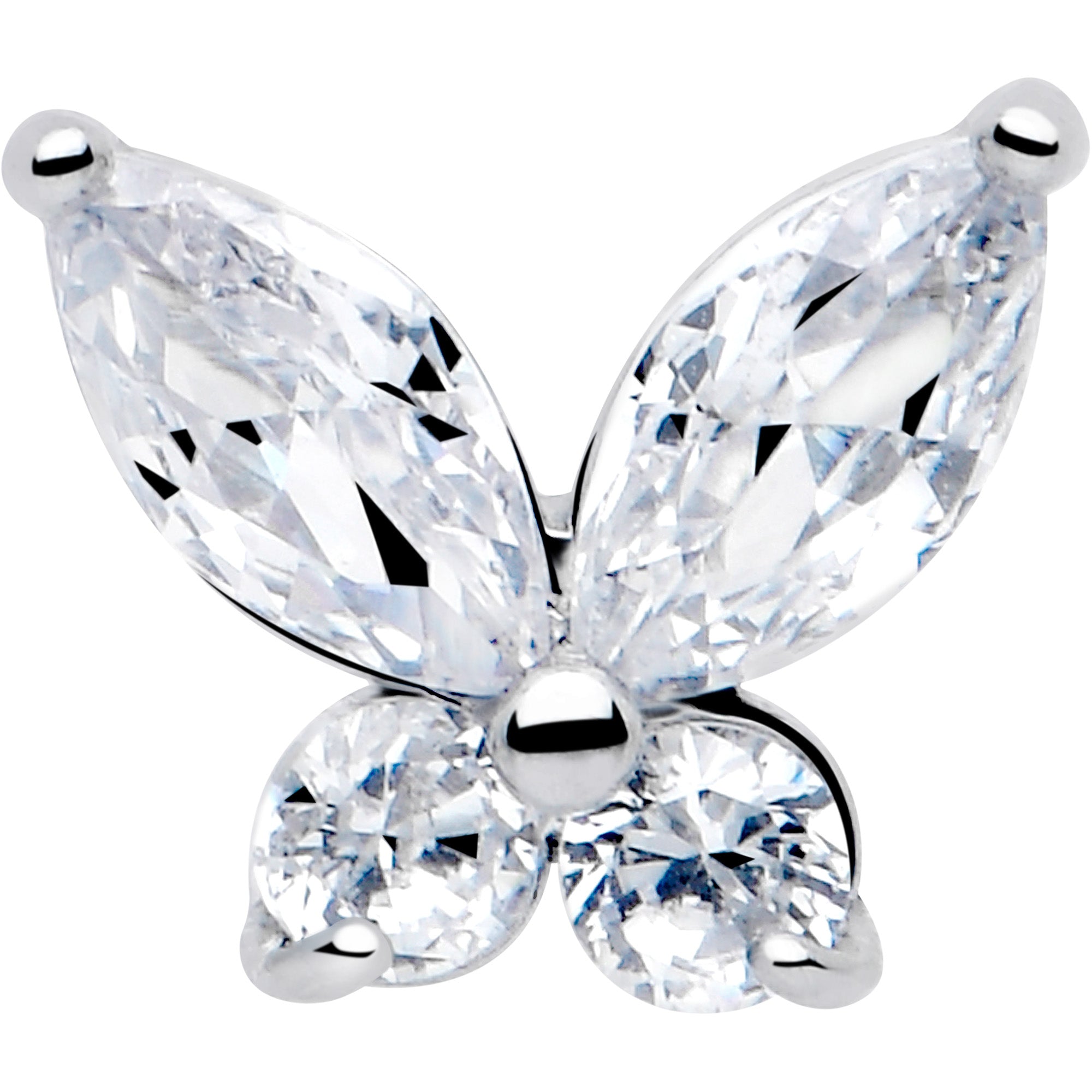 CZ Butterfly Barbell Tongue Ring