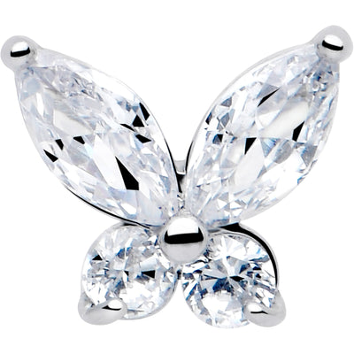 CZ Butterfly Barbell Tongue Ring