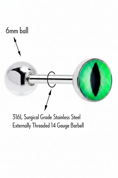 UV Reactive Cat Eye Tongue Ring