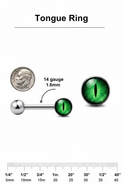 UV Reactive Cat Eye Tongue Ring