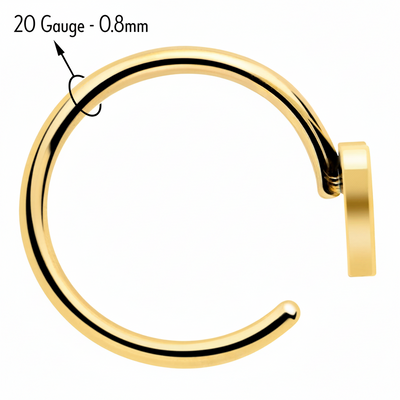 20G Gold Tone Implant Grade Titanium Heart Open Hoop Earring Set