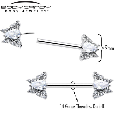 Lot de piercings papillon sans filetage pour mamelon 14G 9/16