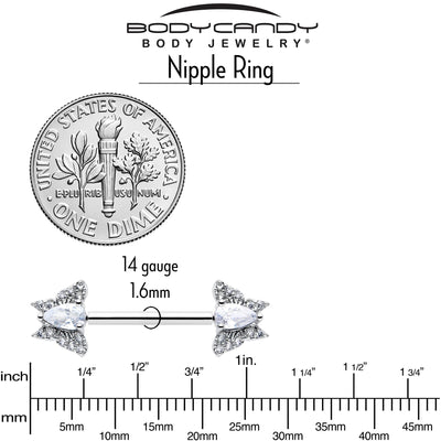 Lot de piercings papillon sans filetage pour mamelon 14G 9/16