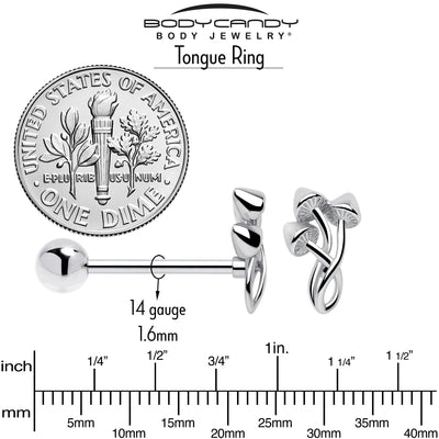 Piercing de langue haltère trio de champignons psychédéliques
