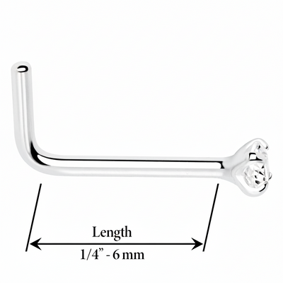 Gold CZ L-Shape Nose Ring