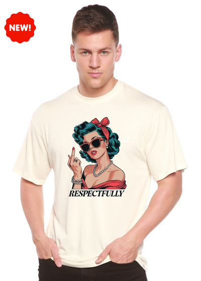 Respectfully Middle Finger Unisex Bamboo/Cotton Graphic T-Shirt by Spun Bamboo – primary product view