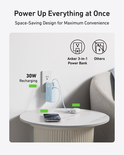 Batterie externe Anker (10K, Fusion, Câble intégré)