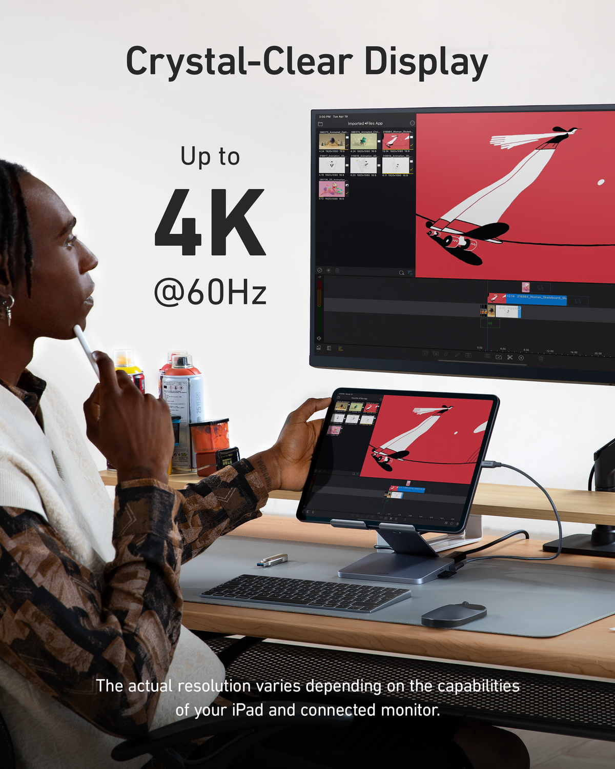 Concentrateur USB-C Anker 551 (8-en-1, support de tablette)