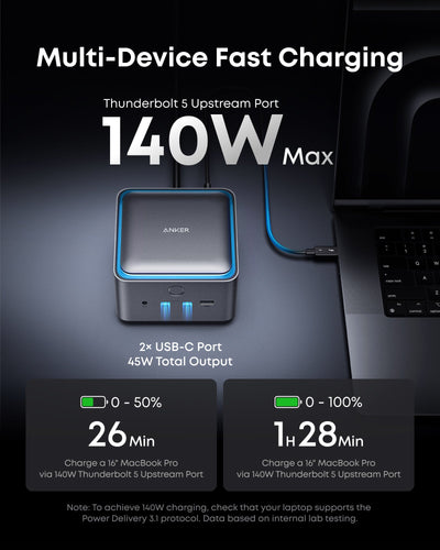 Station d'accueil Anker Prime TB5 (14-en-1, 8K, Thunderbolt 5)