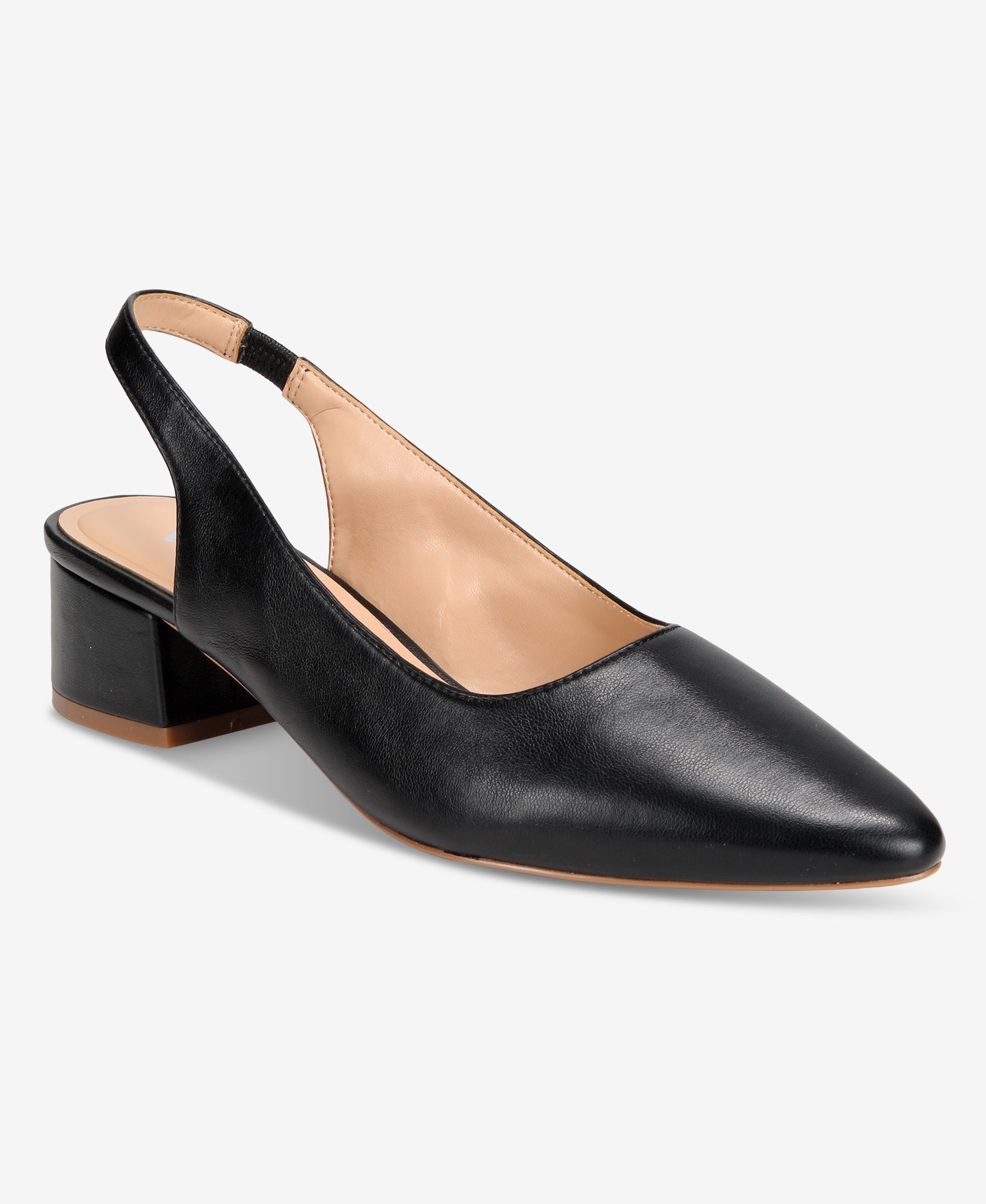 Zapatos de tacón destalonados EVIE negros con puntera de almendra