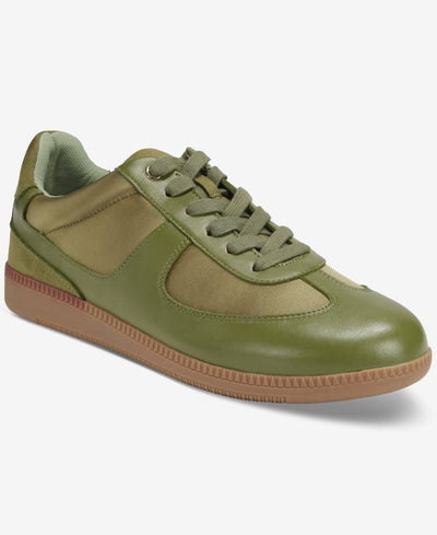 TAYLOR Green Mixed-Media Platform Sneakers