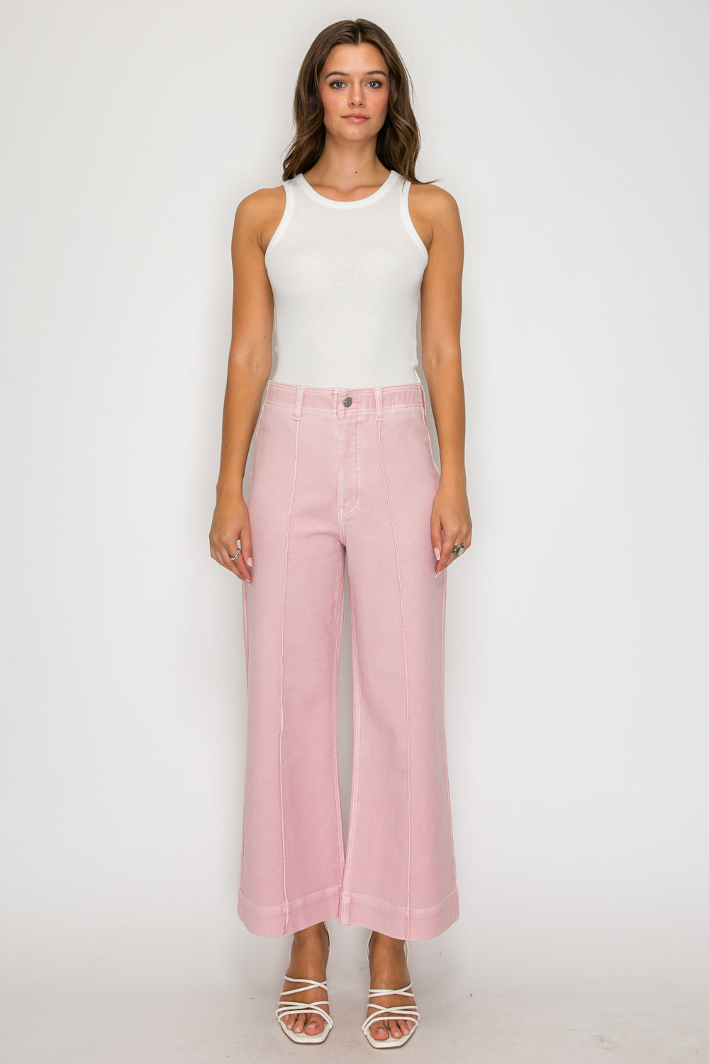ARTEMIS VINTAGE TUMMY CONTROL ULTRA HIGH RISE PINTUCK CROP WIDE LEG JEANS
