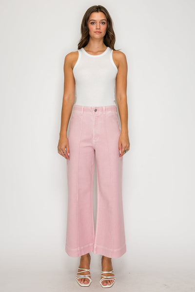 ARTEMIS VINTAGE TUMMY CONTROL ULTRA HIGH RISE PINTUCK CROP WIDE LEG JEANS