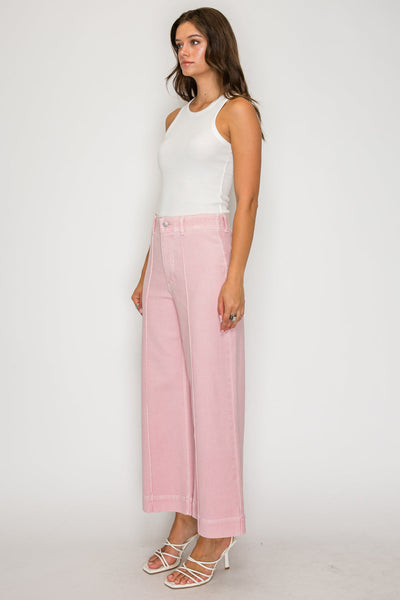 ARTEMIS VINTAGE TUMMY CONTROL ULTRA HIGH RISE PINTUCK CROP WIDE LEG JEANS