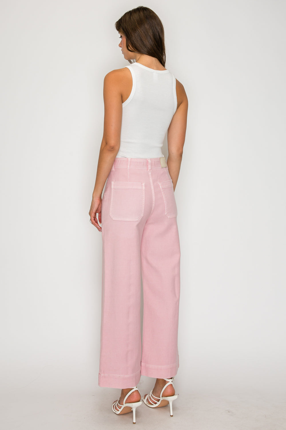 ARTEMIS VINTAGE TUMMY CONTROL ULTRA HIGH RISE PINTUCK CROP WIDE LEG JEANS