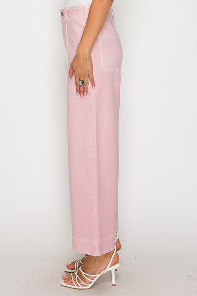 ARTEMIS VINTAGE TUMMY CONTROL ULTRA HIGH RISE PINTUCK CROP WIDE LEG JEANS